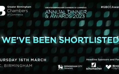 We’ve been shortlisted for the Birmingham Chamber Awards 2023!